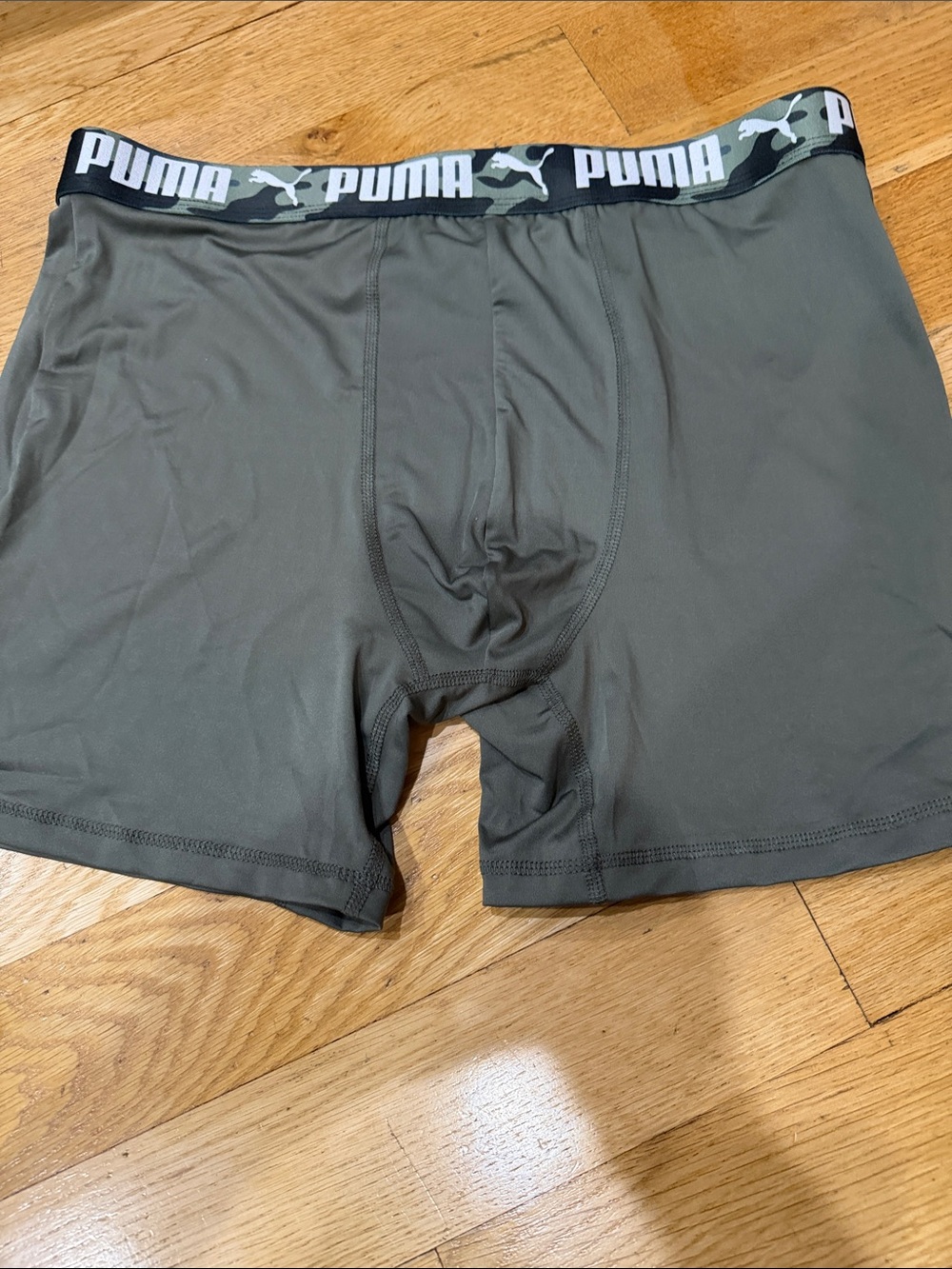 Puma Olive Green Men’s Boxer Briefs with Logo Waistband
